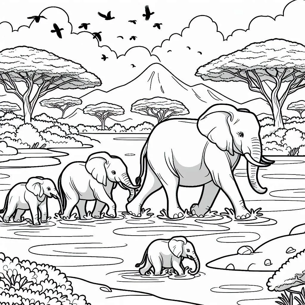 coloriage Savane à imprimer pdf gratuit