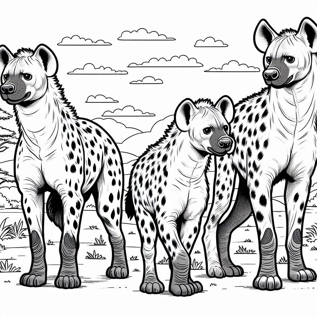 coloriage Savane à imprimer kawaii