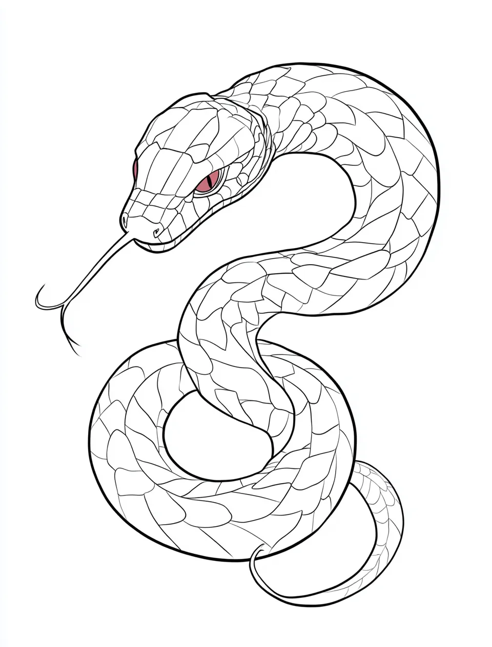 coloriage Serpent et decoupage a imprimer gratuit 2