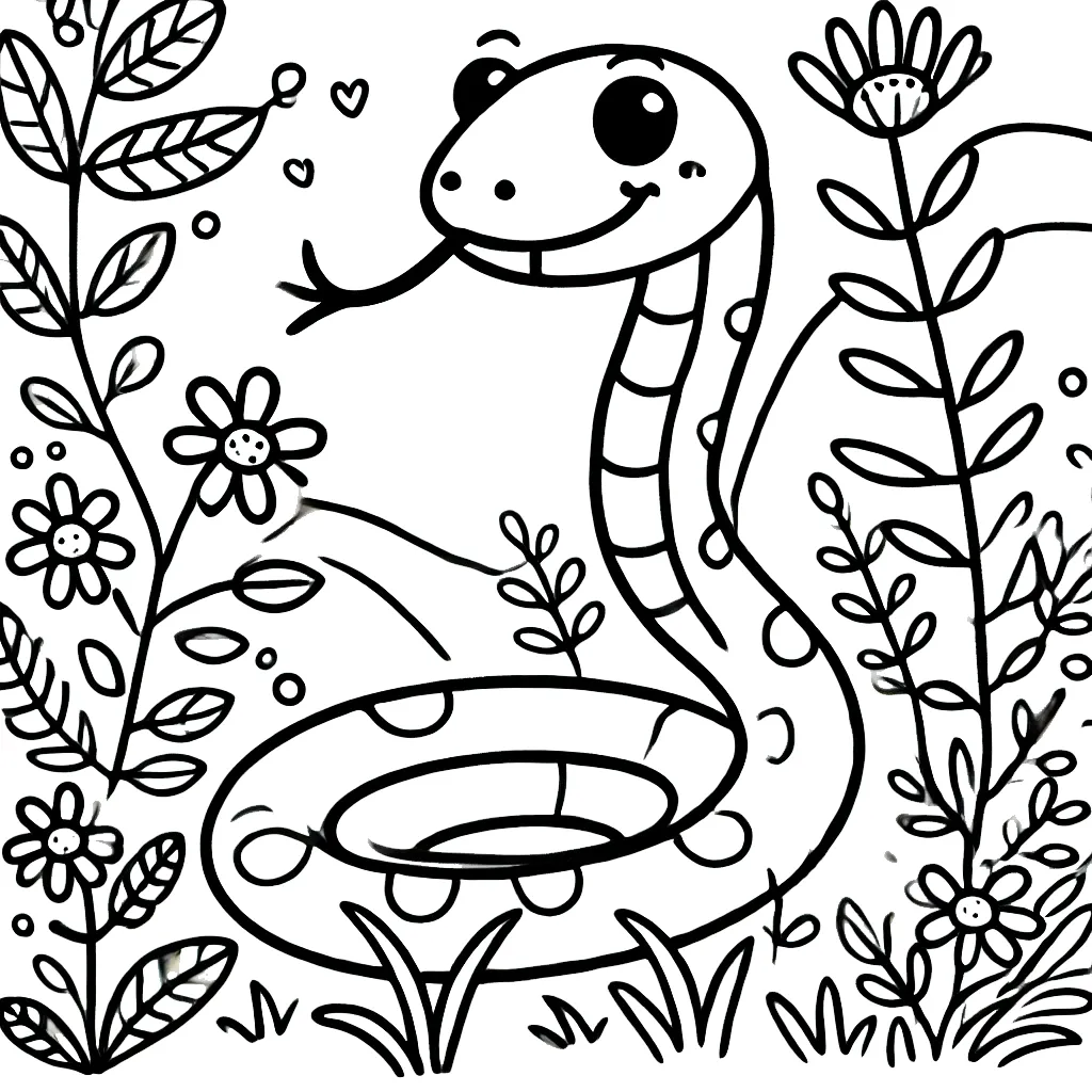 coloriage Serpent à imprimer pour enfant de 2 ans