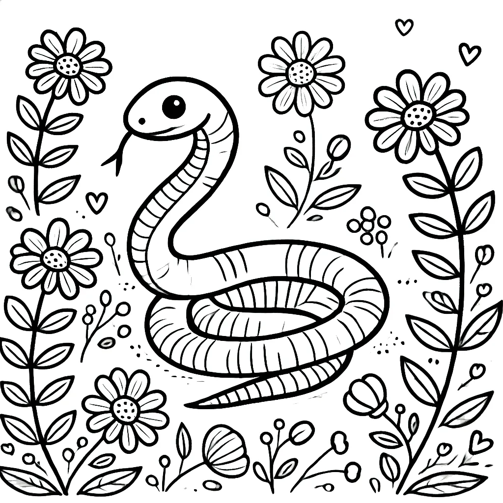 coloriage Serpent à imprimer pour enfant de 10 ans 1