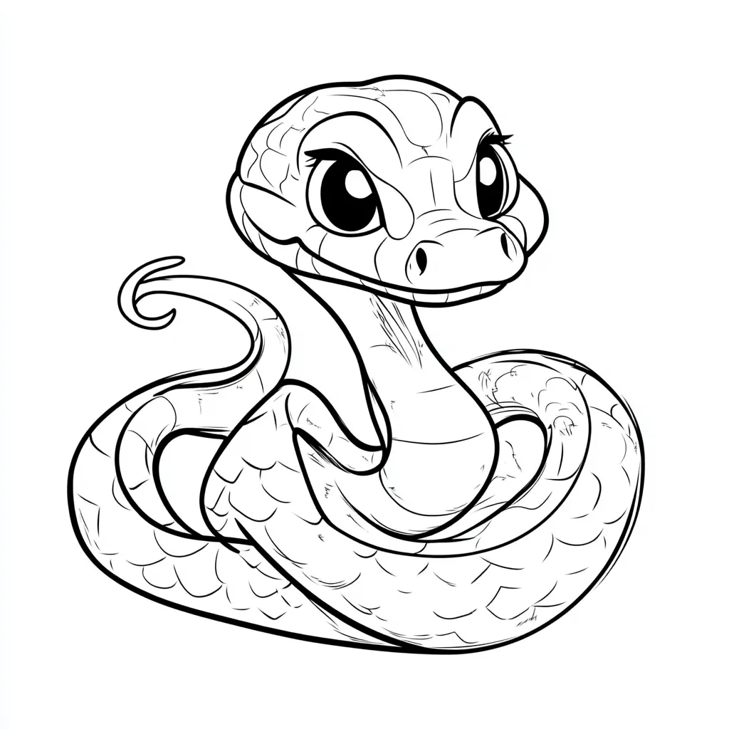 image pour coloriage Serpent enfant