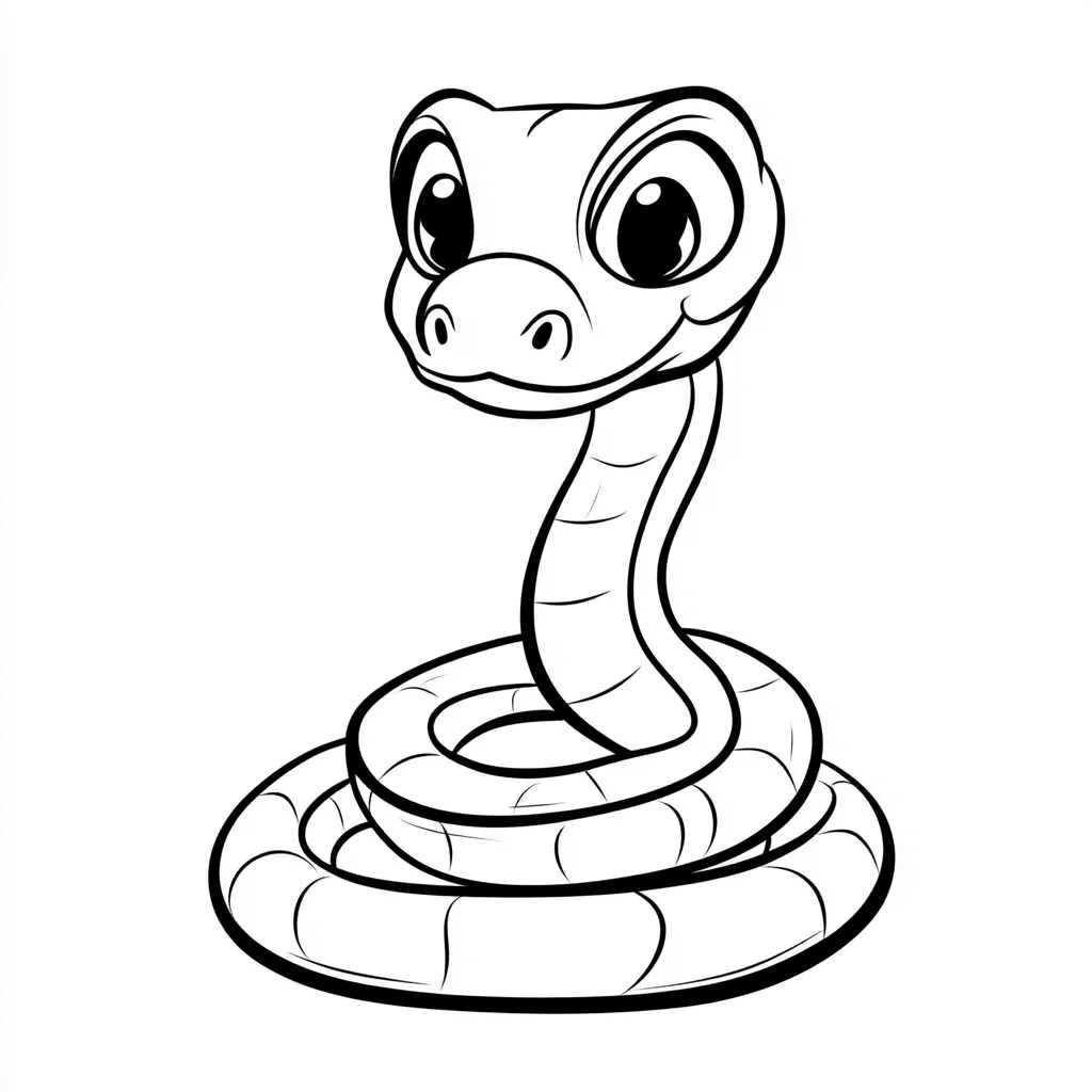 coloriage Serpent pour bebe a imprimer