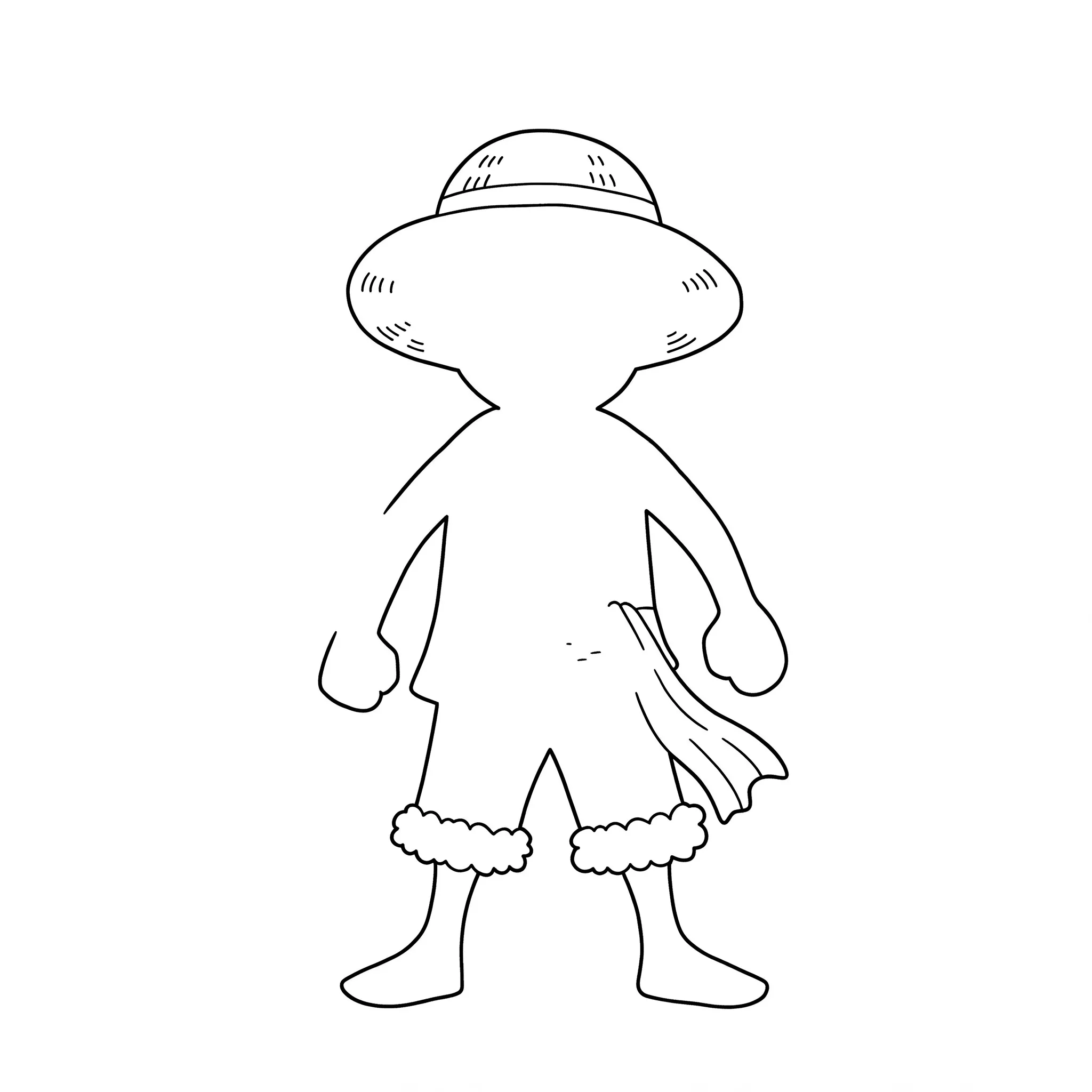 coloriage Silhouette de Luffy à imprimer pour enfant de 9 ans