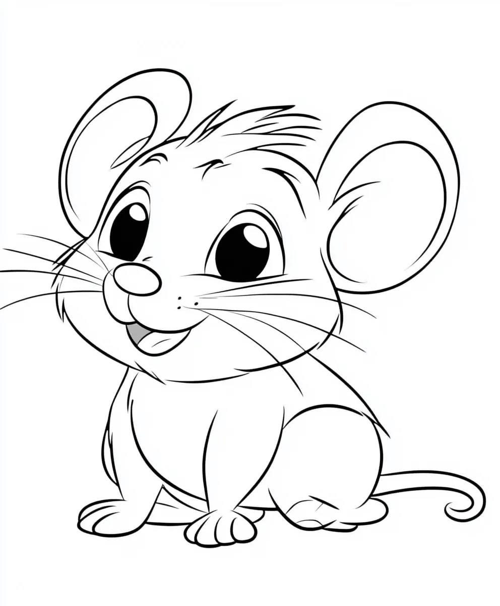 coloriage Souris à imprimer pour enfant de 7 ans 1