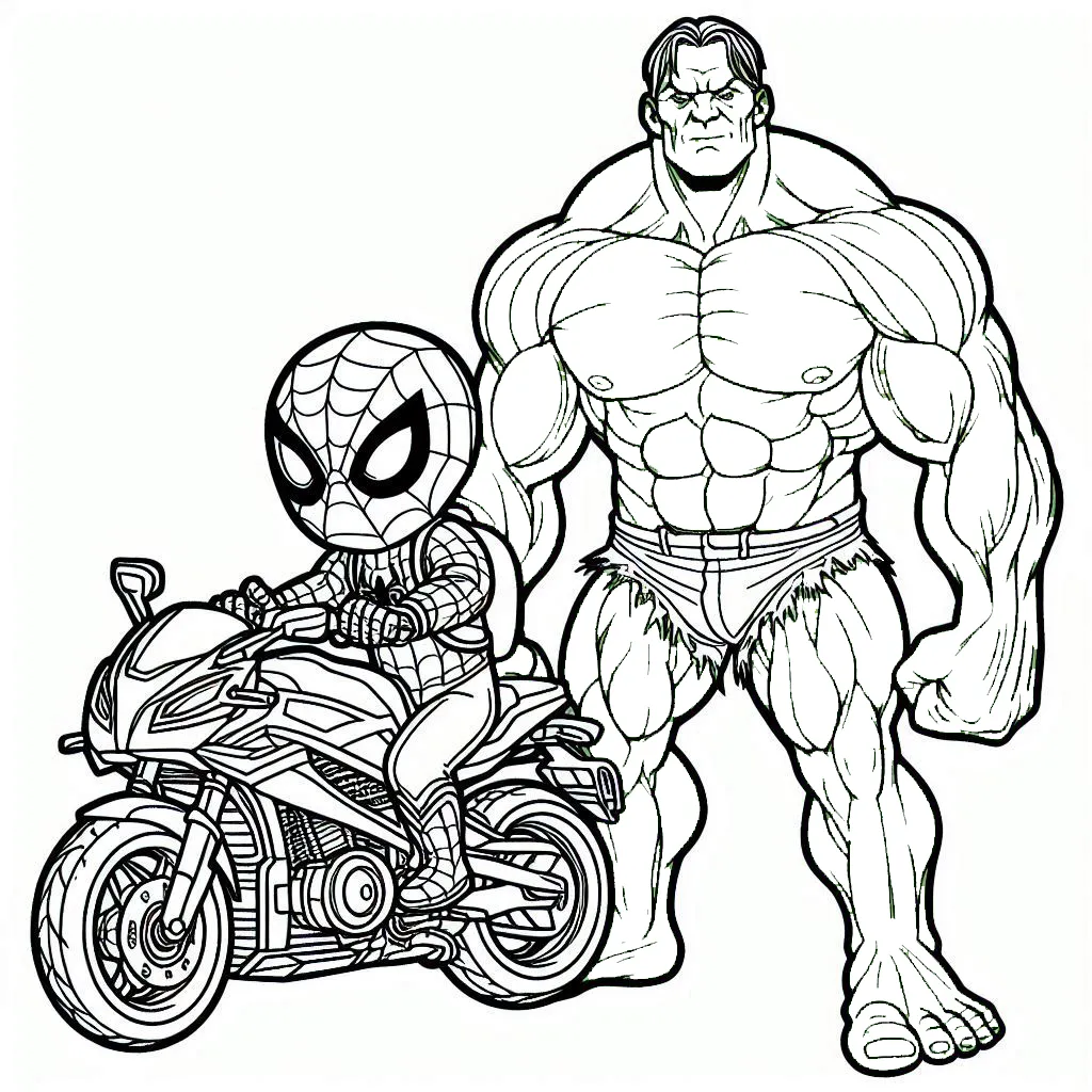 coloriage Spiderman Moto a imprimer gratuitement