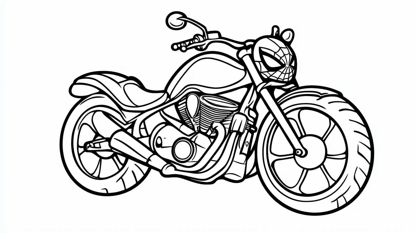 coloriage Spiderman Moto et decoupage a imprimer gratuit