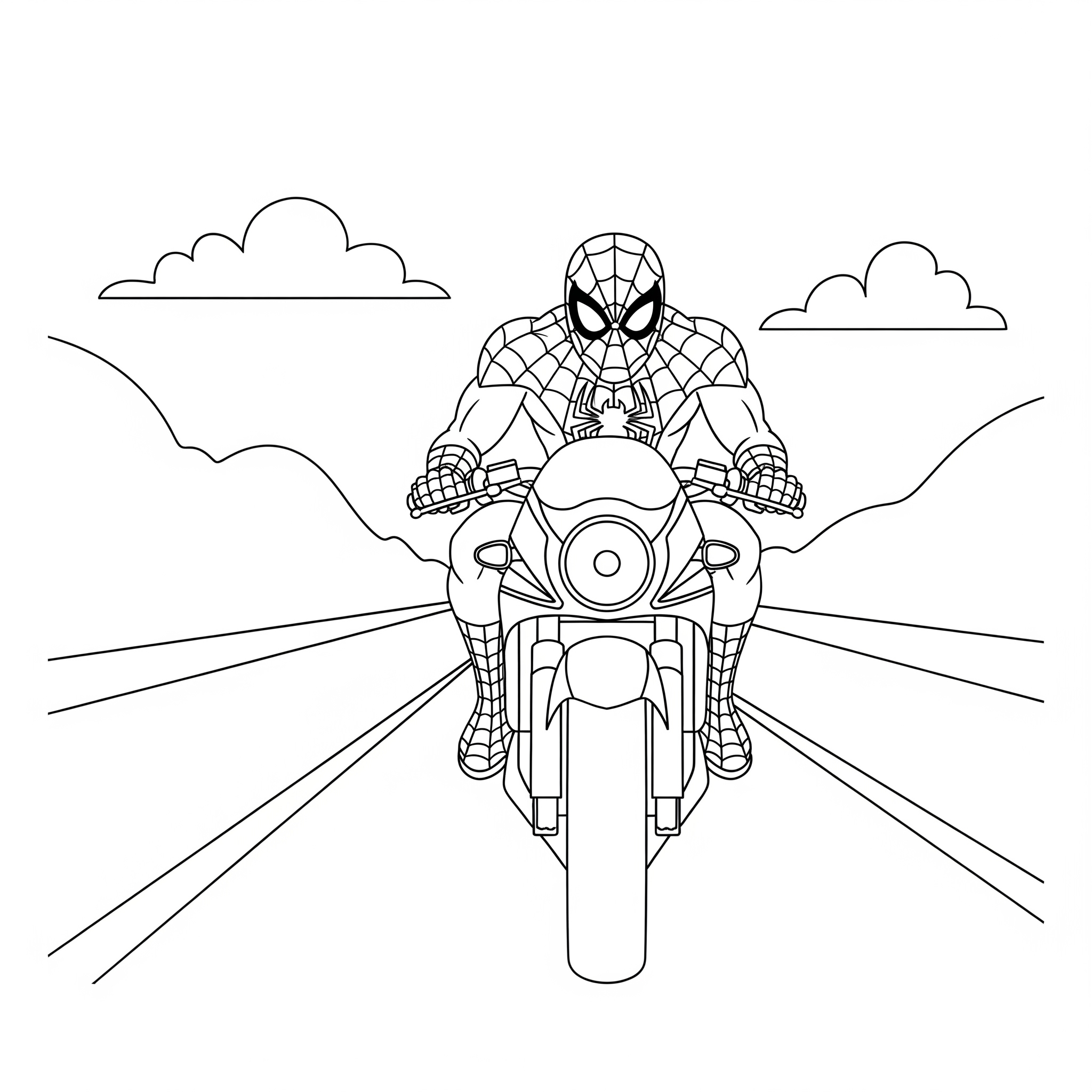imprimer coloriage Spiderman Moto update gratuit