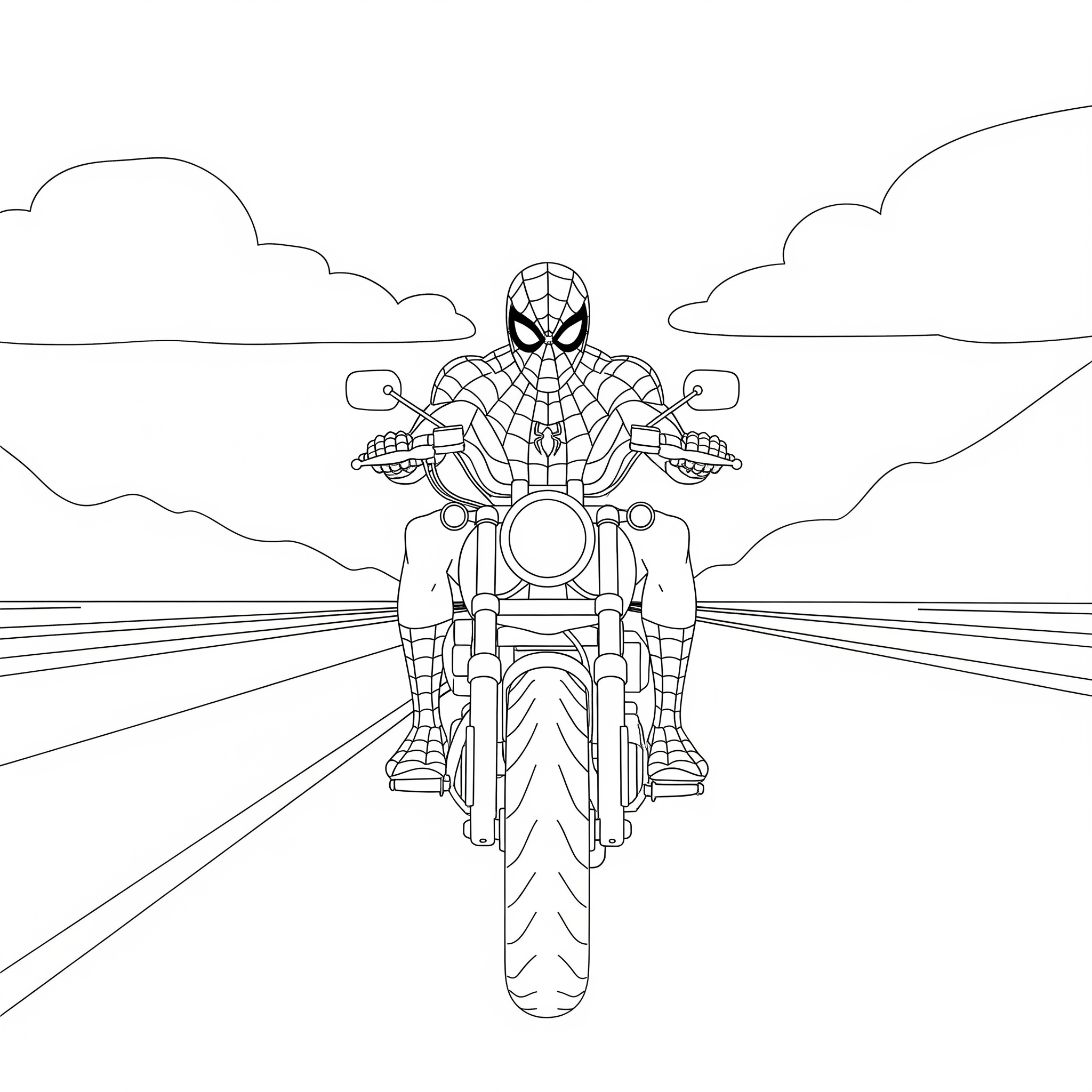 coloriage Spiderman Moto update pour enfant de 6 ans