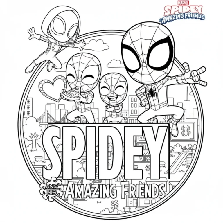 Spidey kleurplaat