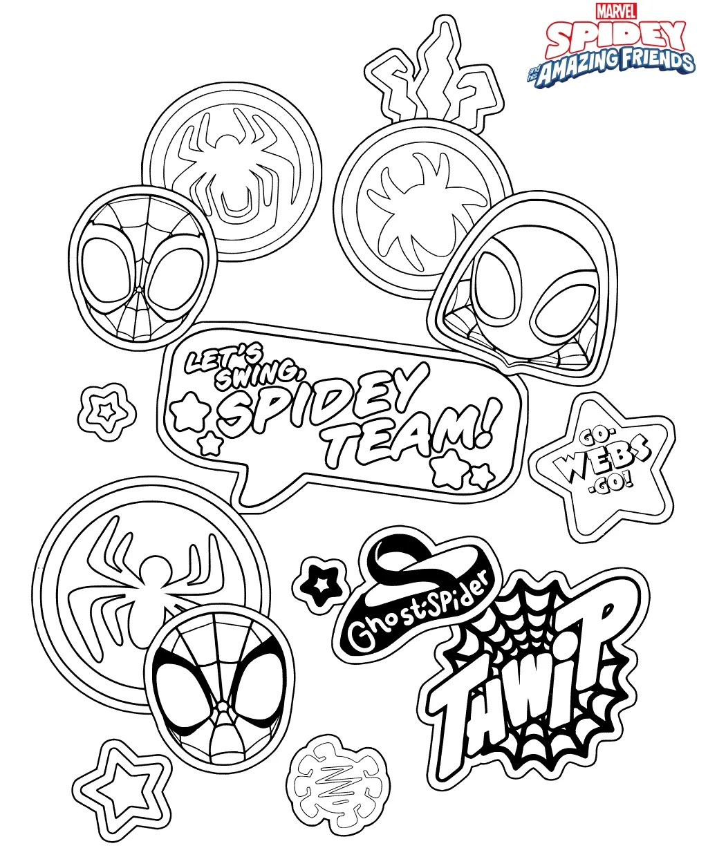 coloriage Spidey à imprimer pour enfants 1