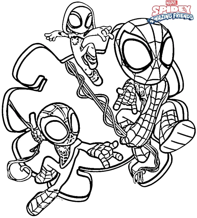 coloriage Spidey à imprimer pour enfant de 4 ans 1