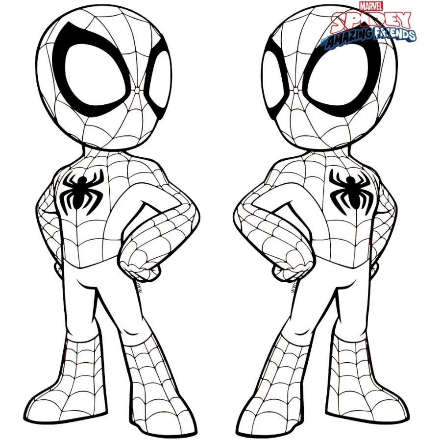 coloriage Spidey à imprimer pour enfant de 9 ans