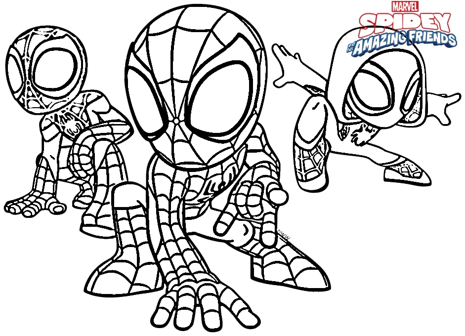 coloriage Spidey à imprimer pdf 1