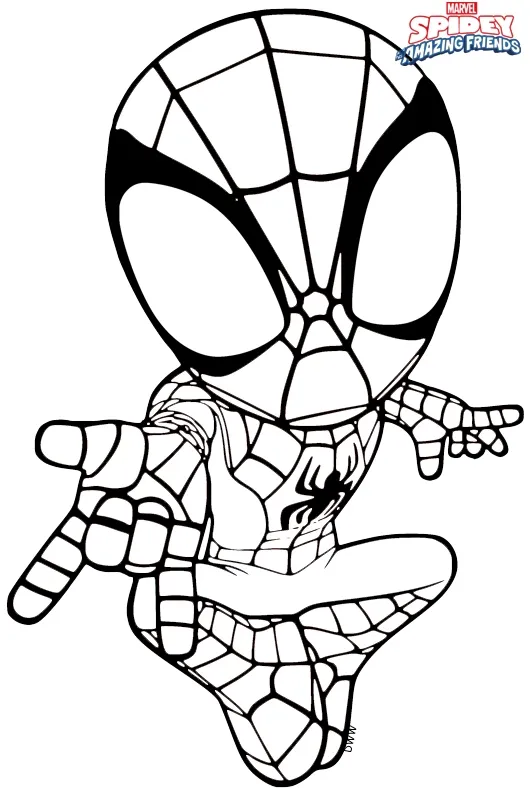 coloriage Spidey pour enfant de 3 ans