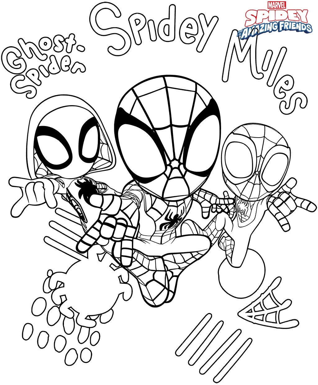 coloriage Spidey pour bebe a imprimer