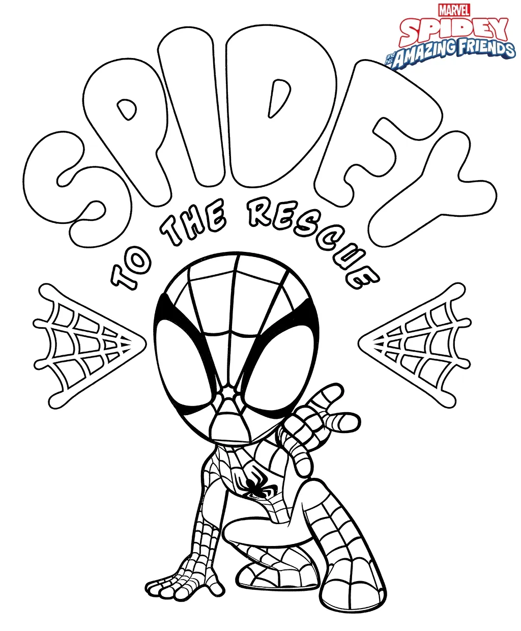 coloriage Spidey d'enfant a imprimer