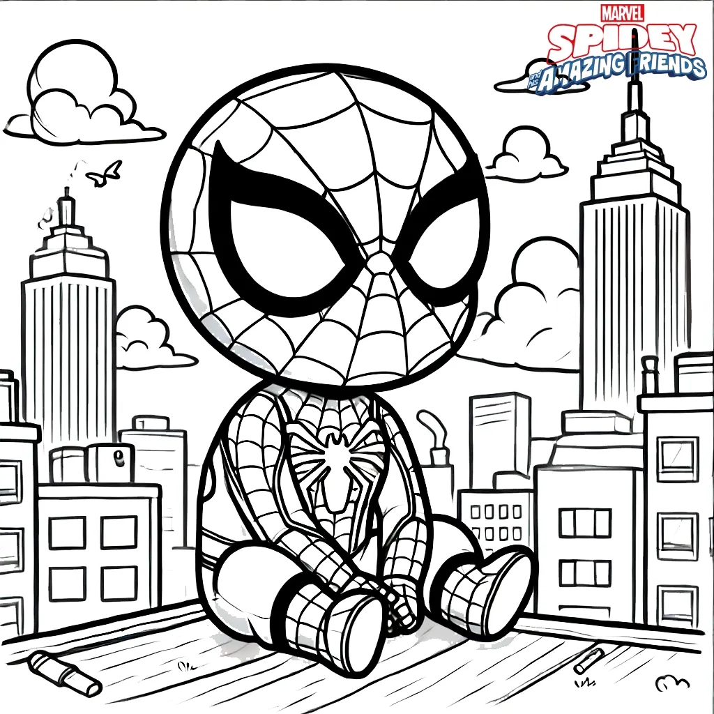 coloriage Spidey pour enfant à imprimer 1