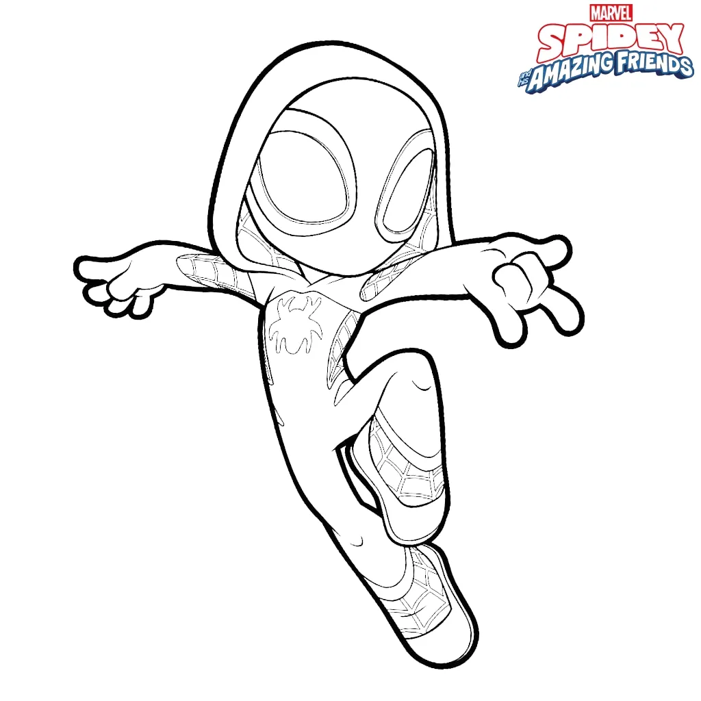 coloriage Spidey a imprimer pour enfant de 4 ans