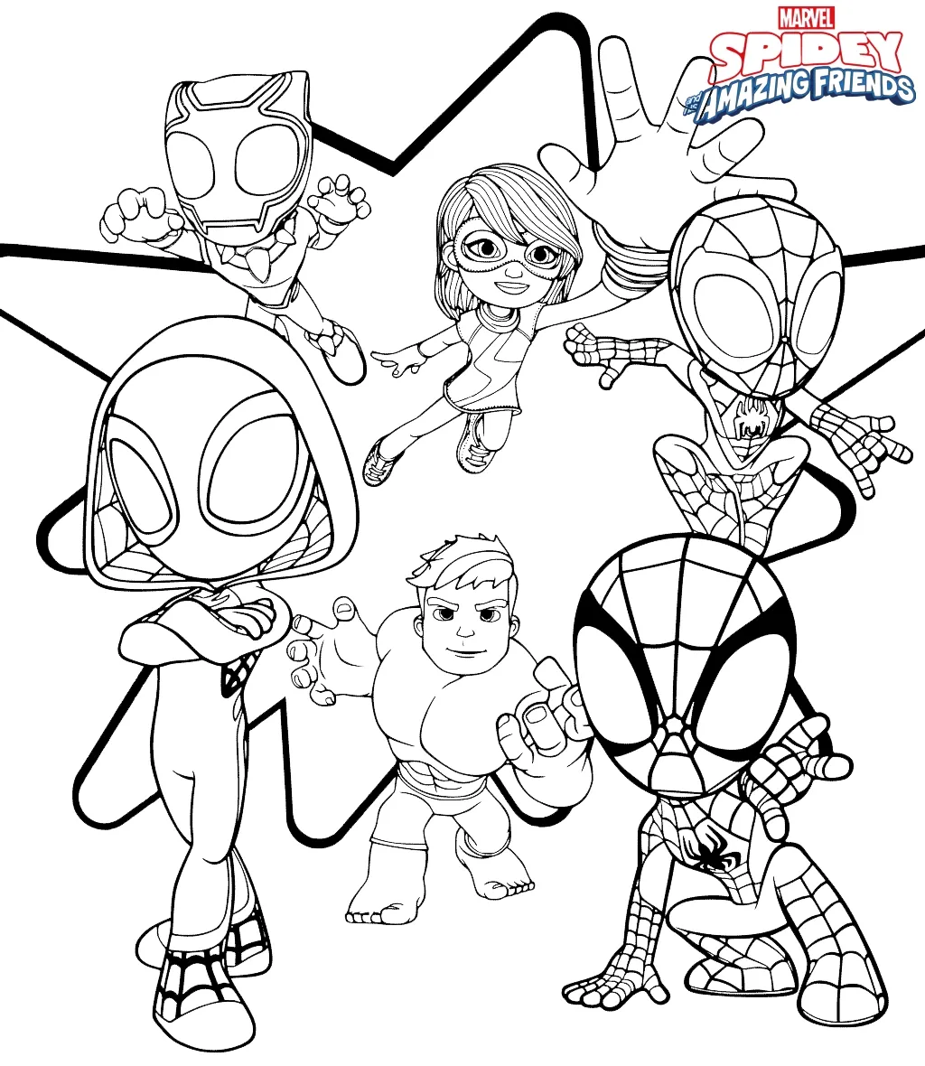 coloriage Spidey à imprimer kawaii