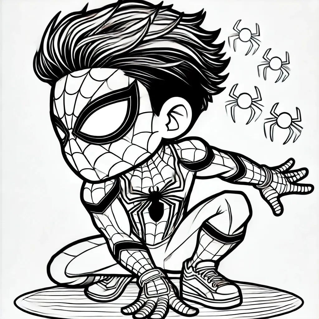 coloriage Spidey à imprimer pour enfant de 6 ans