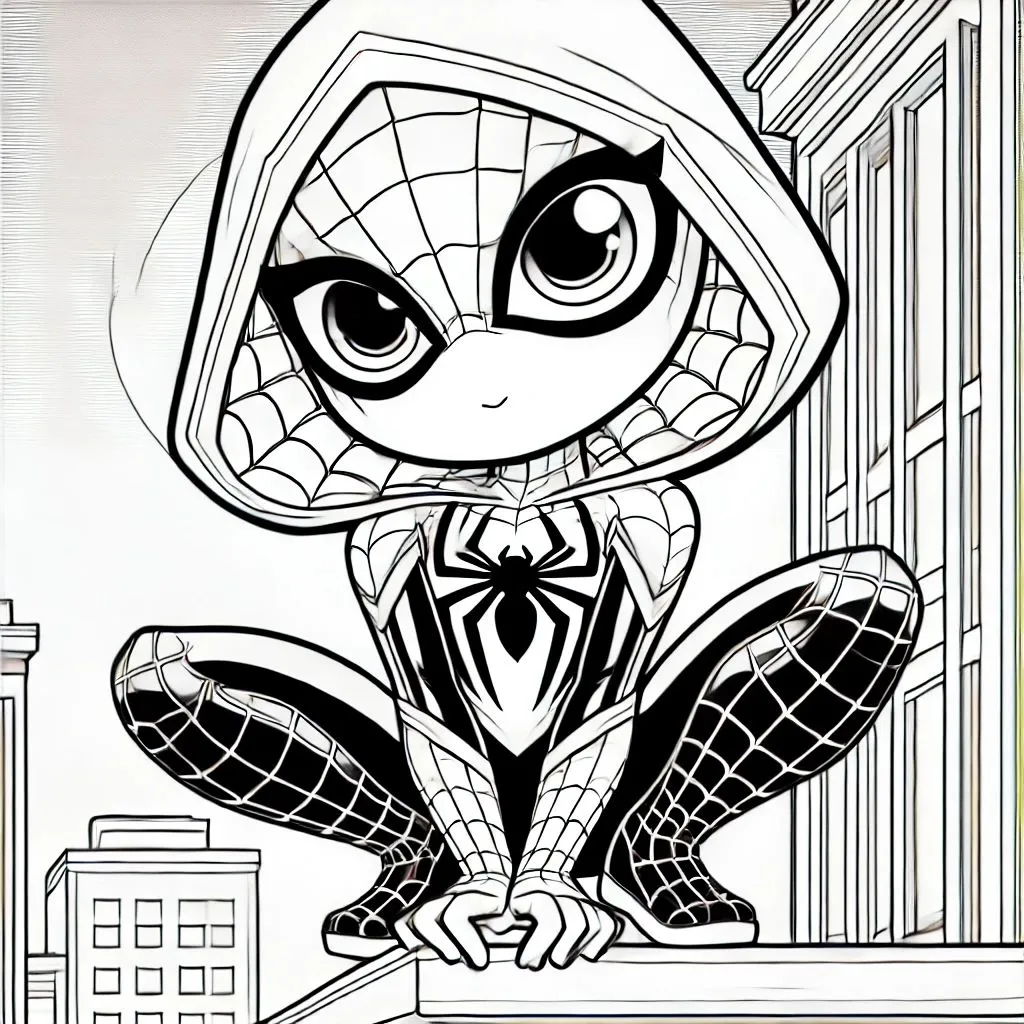 coloriage Spidey à imprimer a4