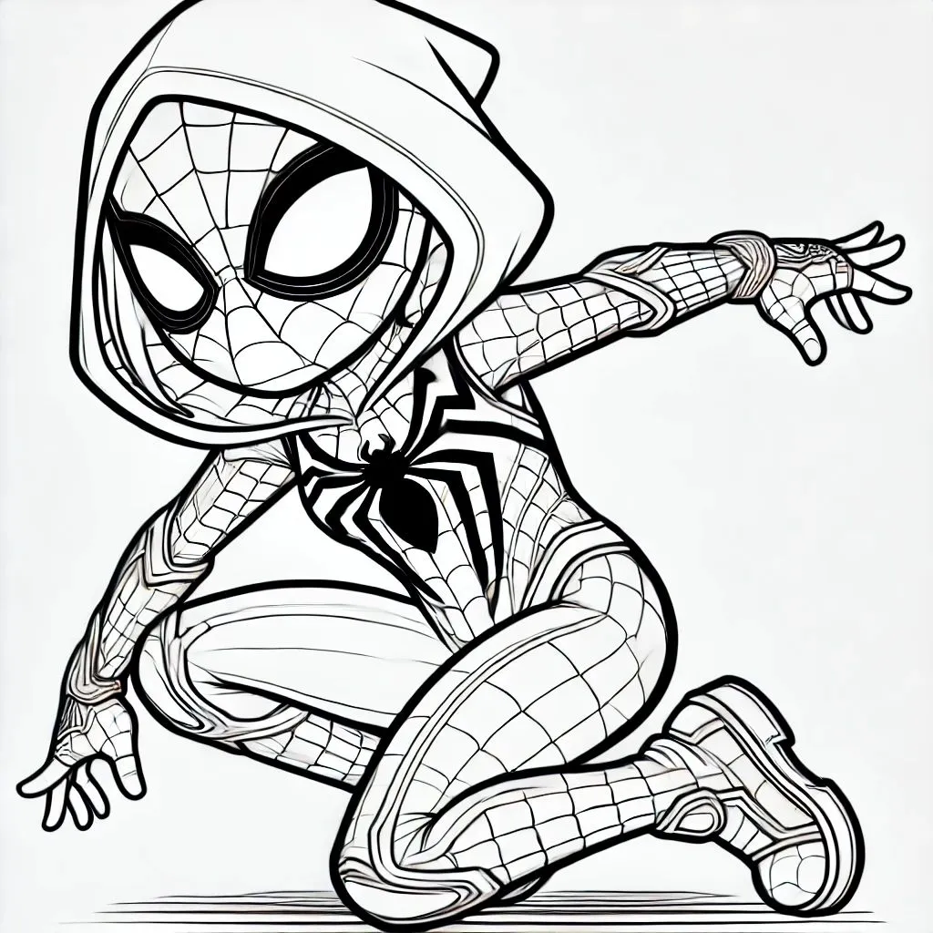 coloriage Spidey pour enfant de 8 ans