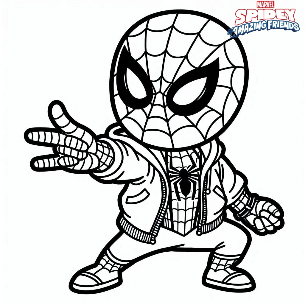 coloriage Spidey à imprimer pour enfant de 2 ans