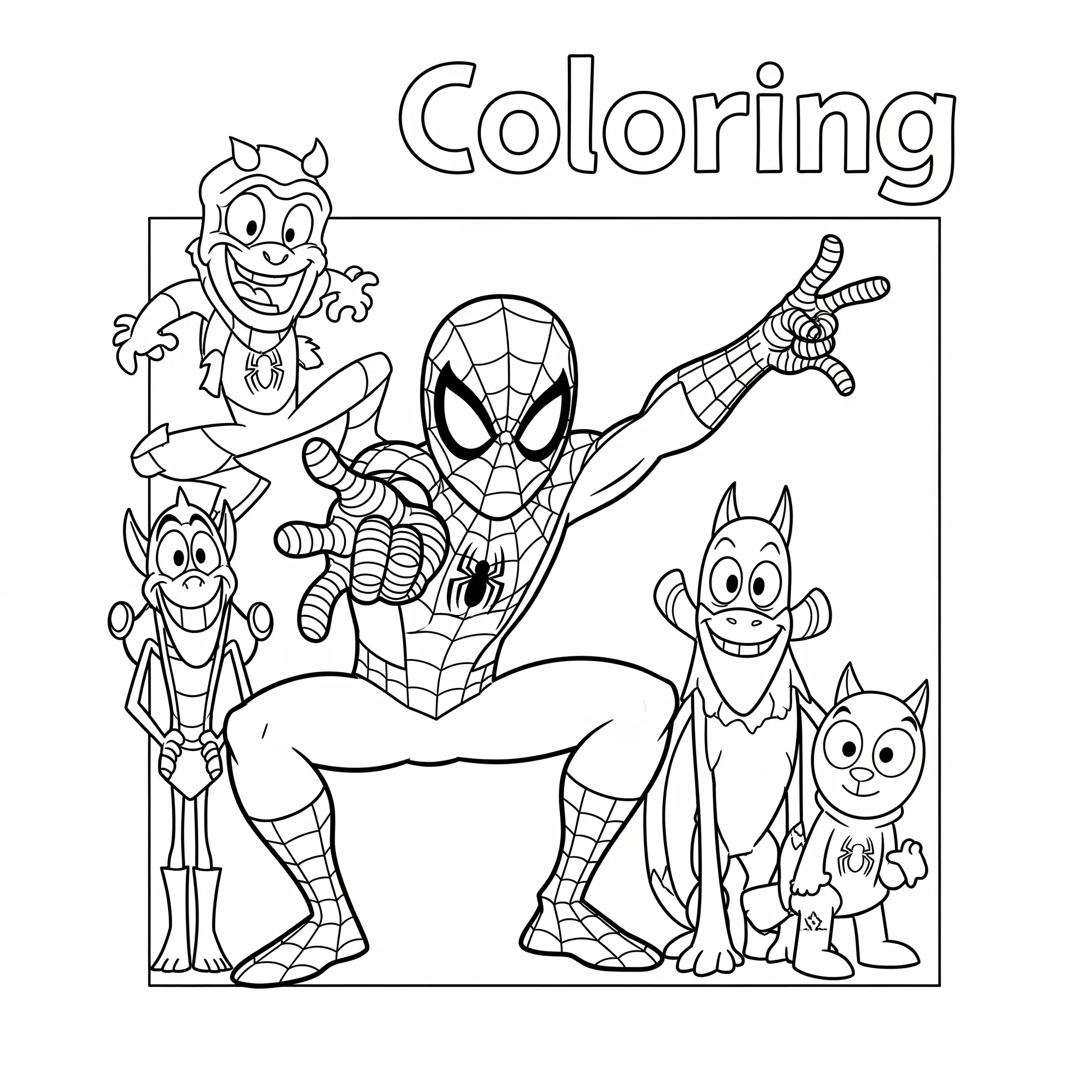 coloriage Spidey et ses amis pour enfant a imprimer gratuit
