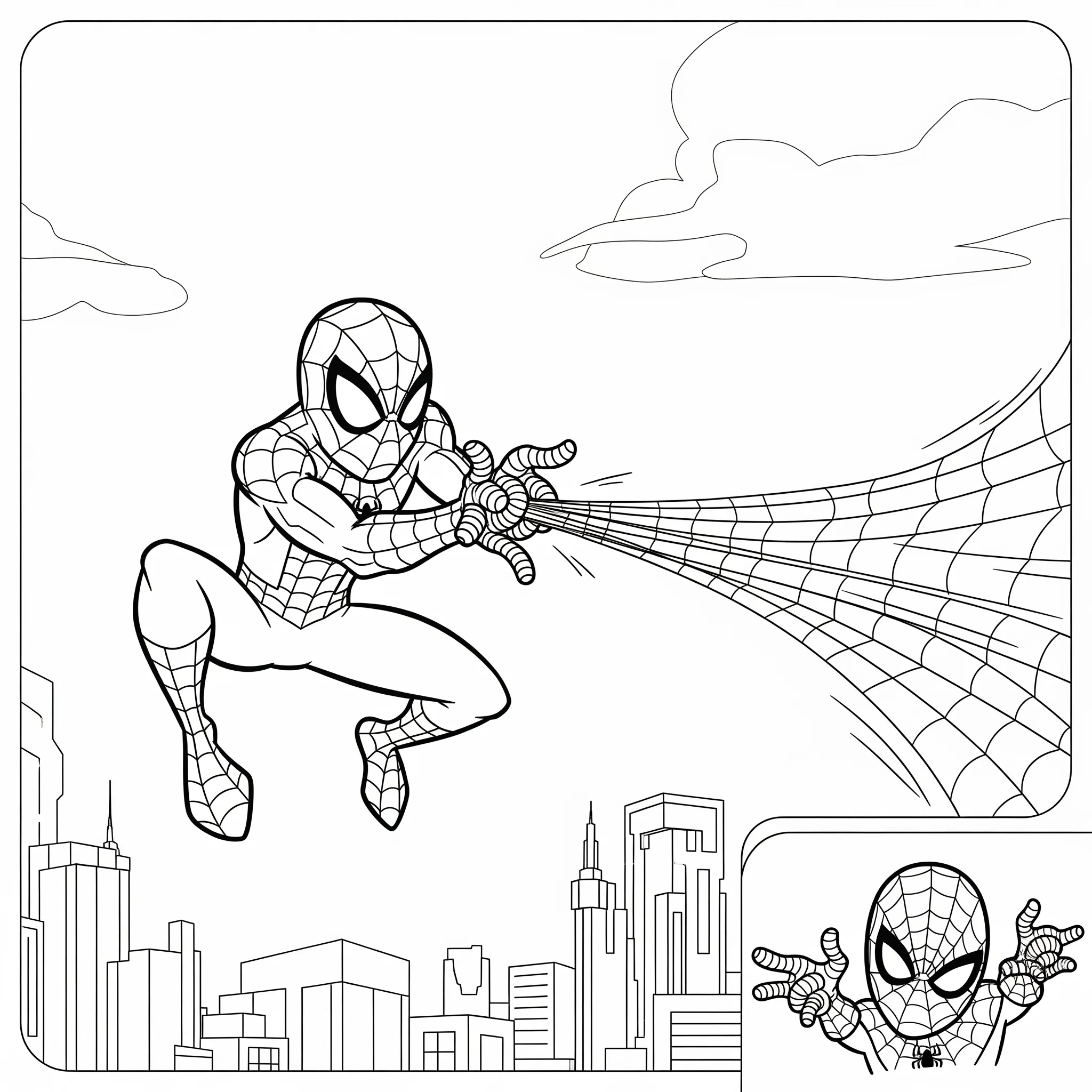 coloriage Spidey qui lance une toile pour enfant de 2 ans
