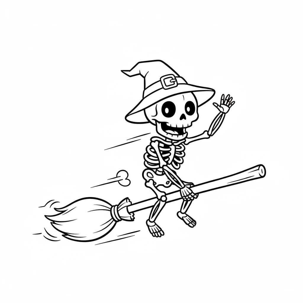 coloriage Squelette pour enfant de 6 ans