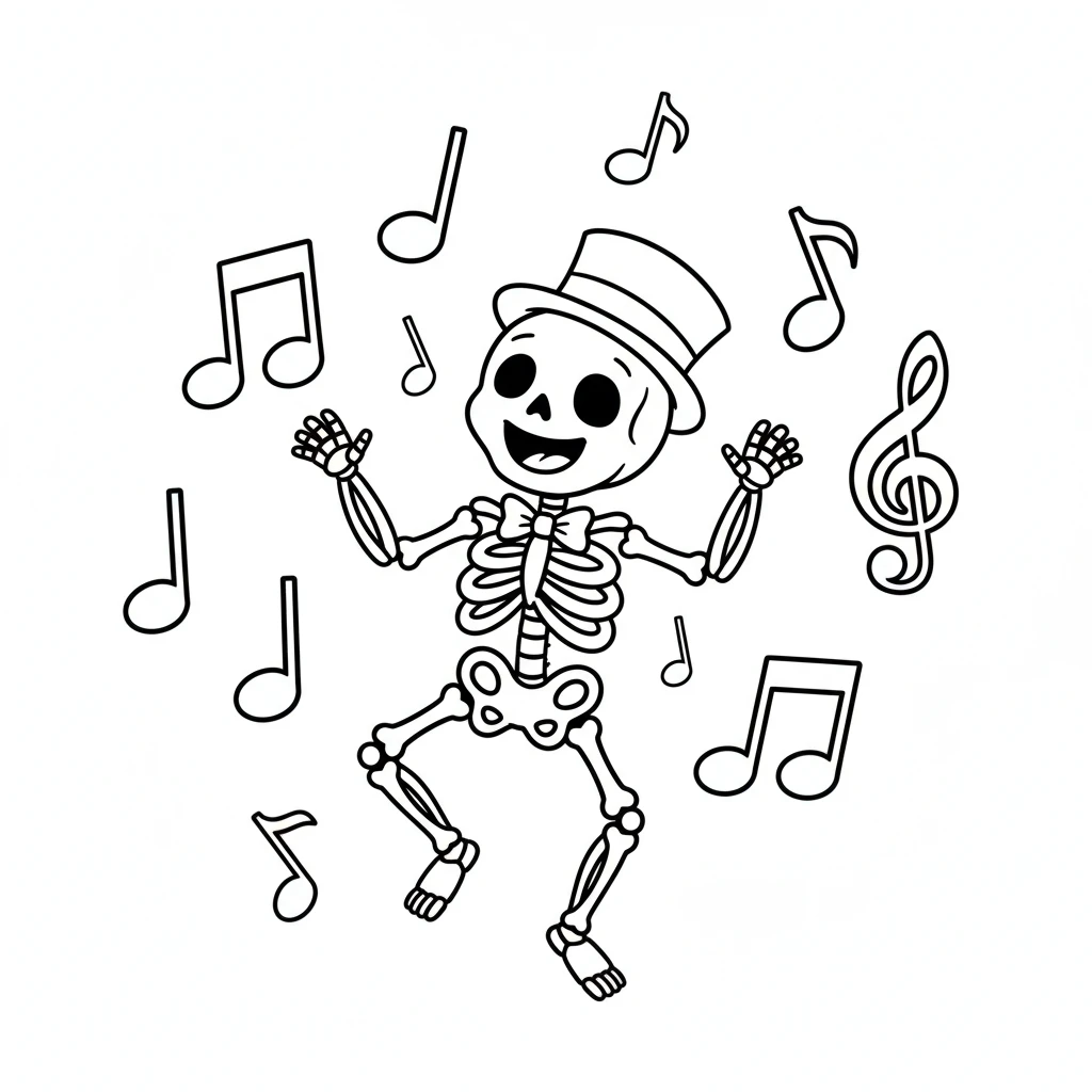 coloriage Squelette a imprimer gratuitement
