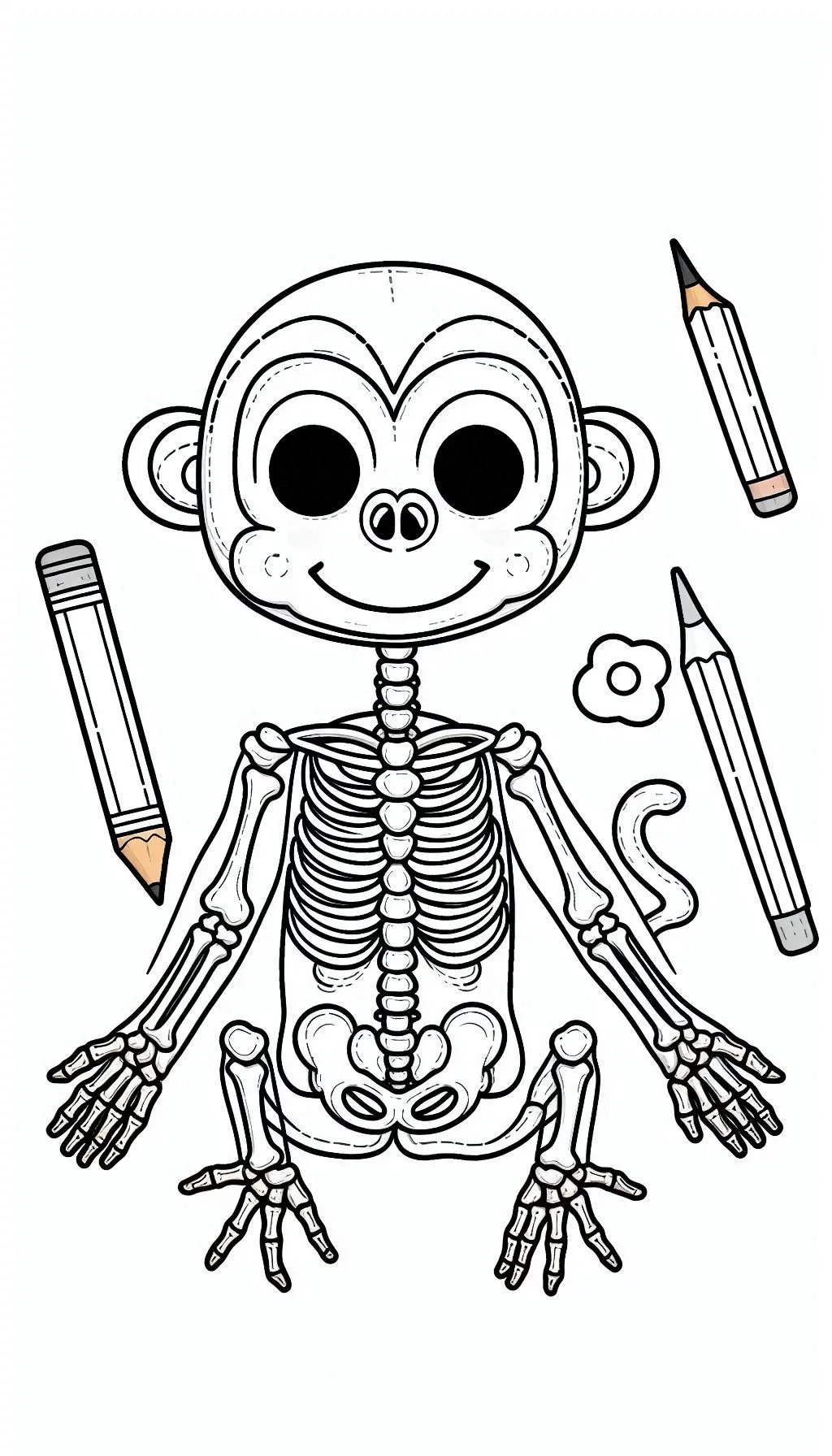 coloriage Squelette pour bebe a imprimer