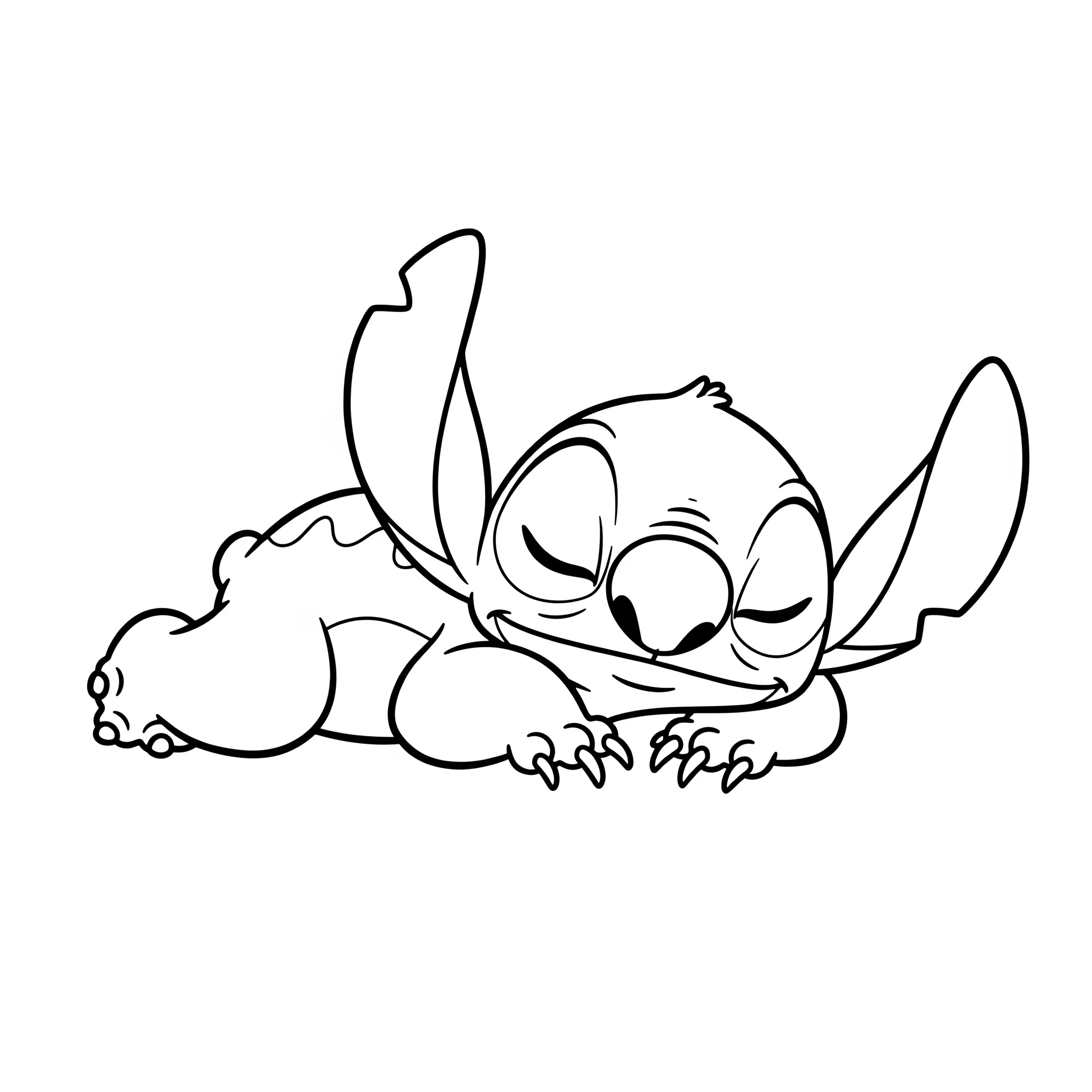 coloriage Stitch endormi pour enfant de 10 ans