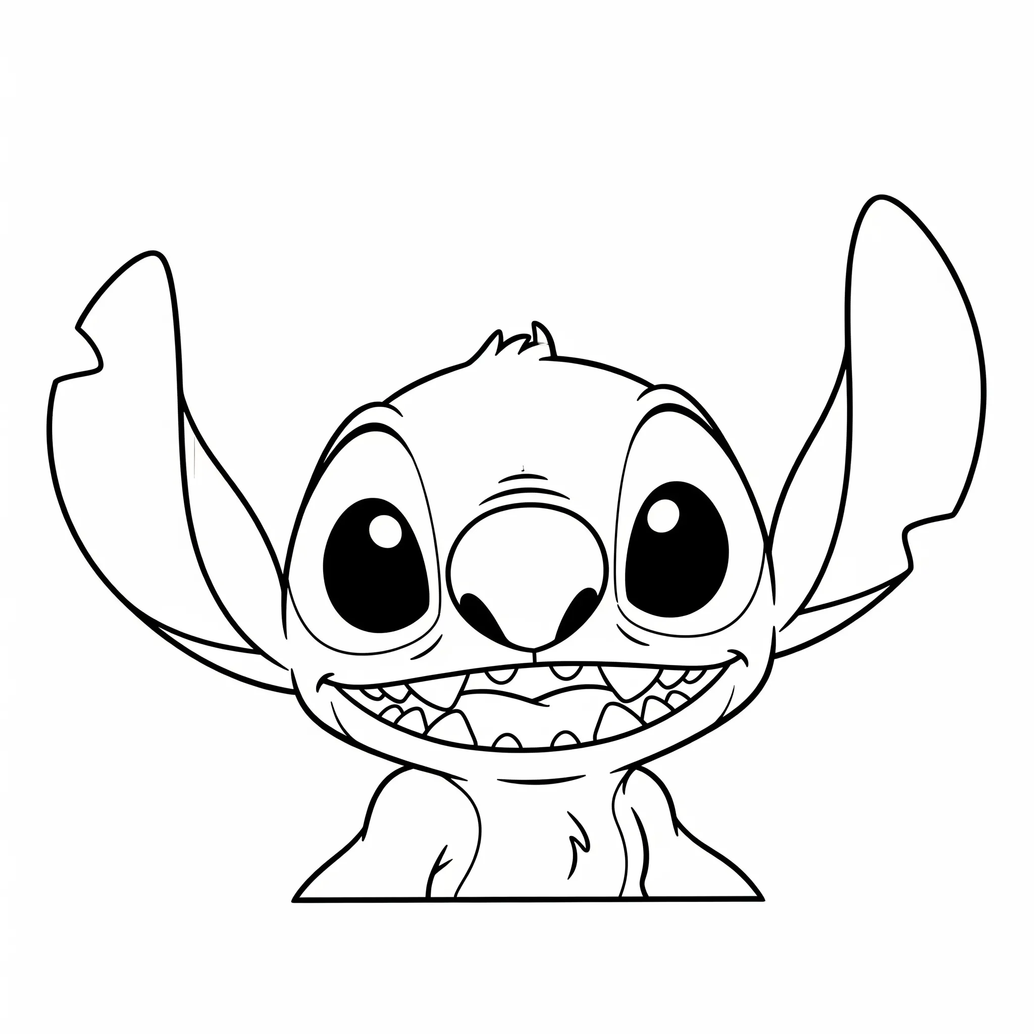 coloriage Stitch souriant pour enfant de à imprimer