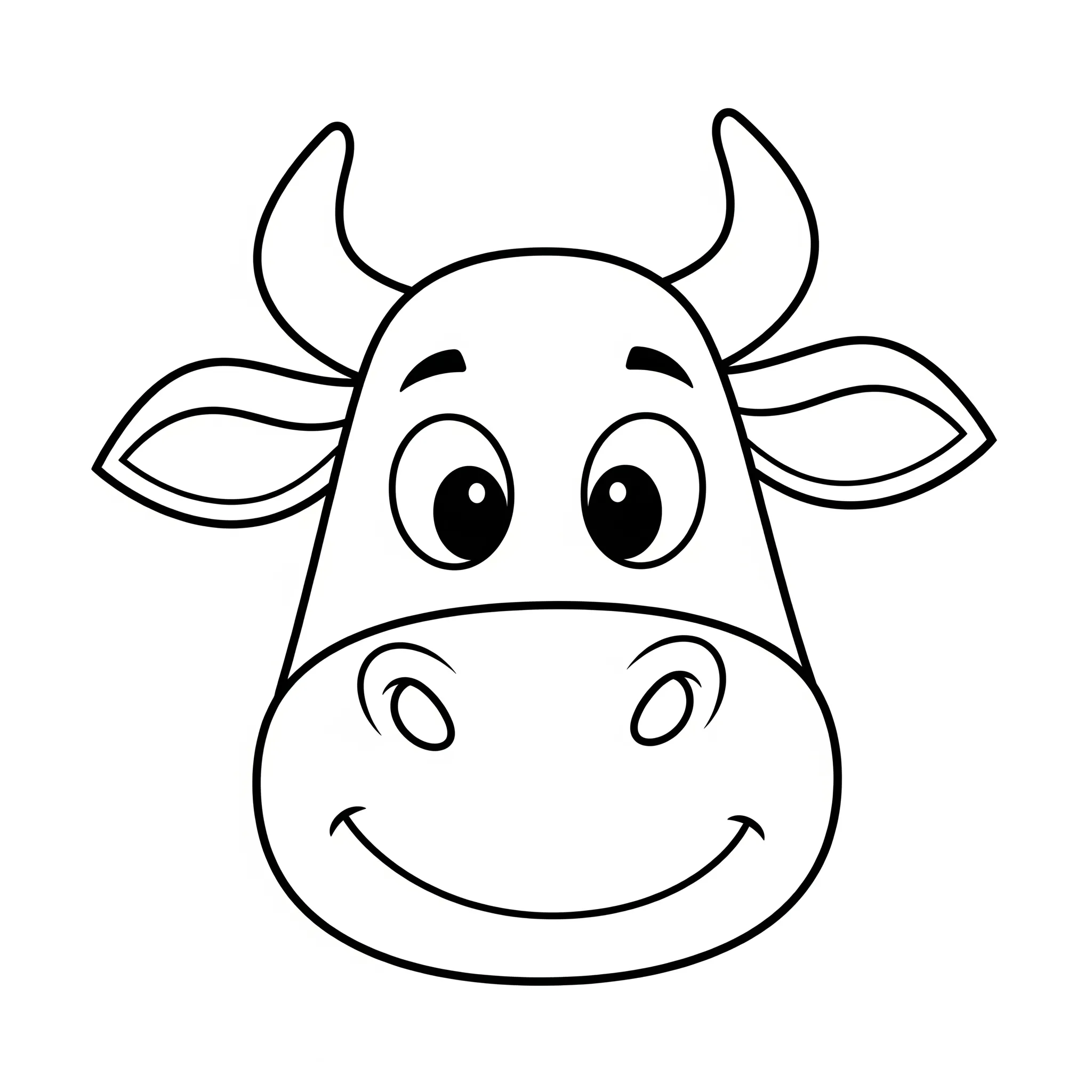 coloriage Tête de Vache Rigolote pour enfant de 8 ans