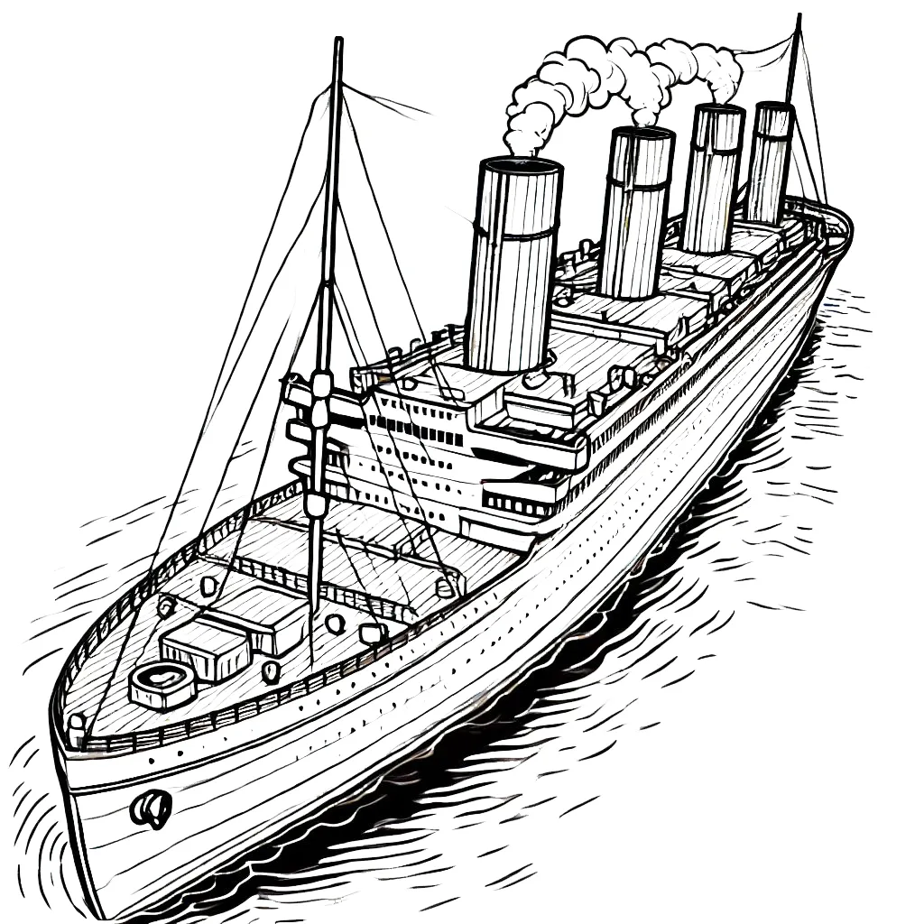 coloriage Titanic gratuit a imprimer