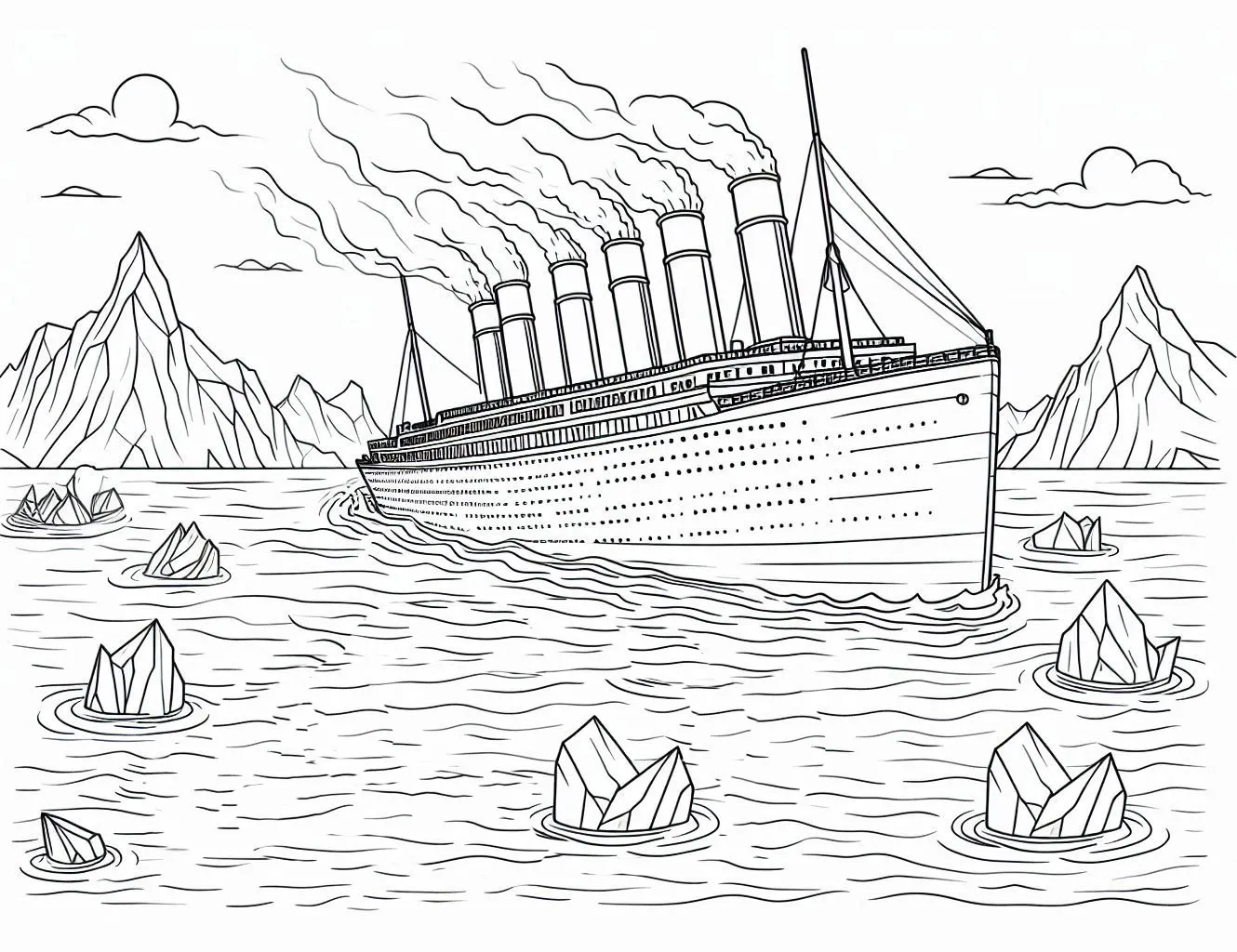 coloriage Titanic pour enfants à télécharger