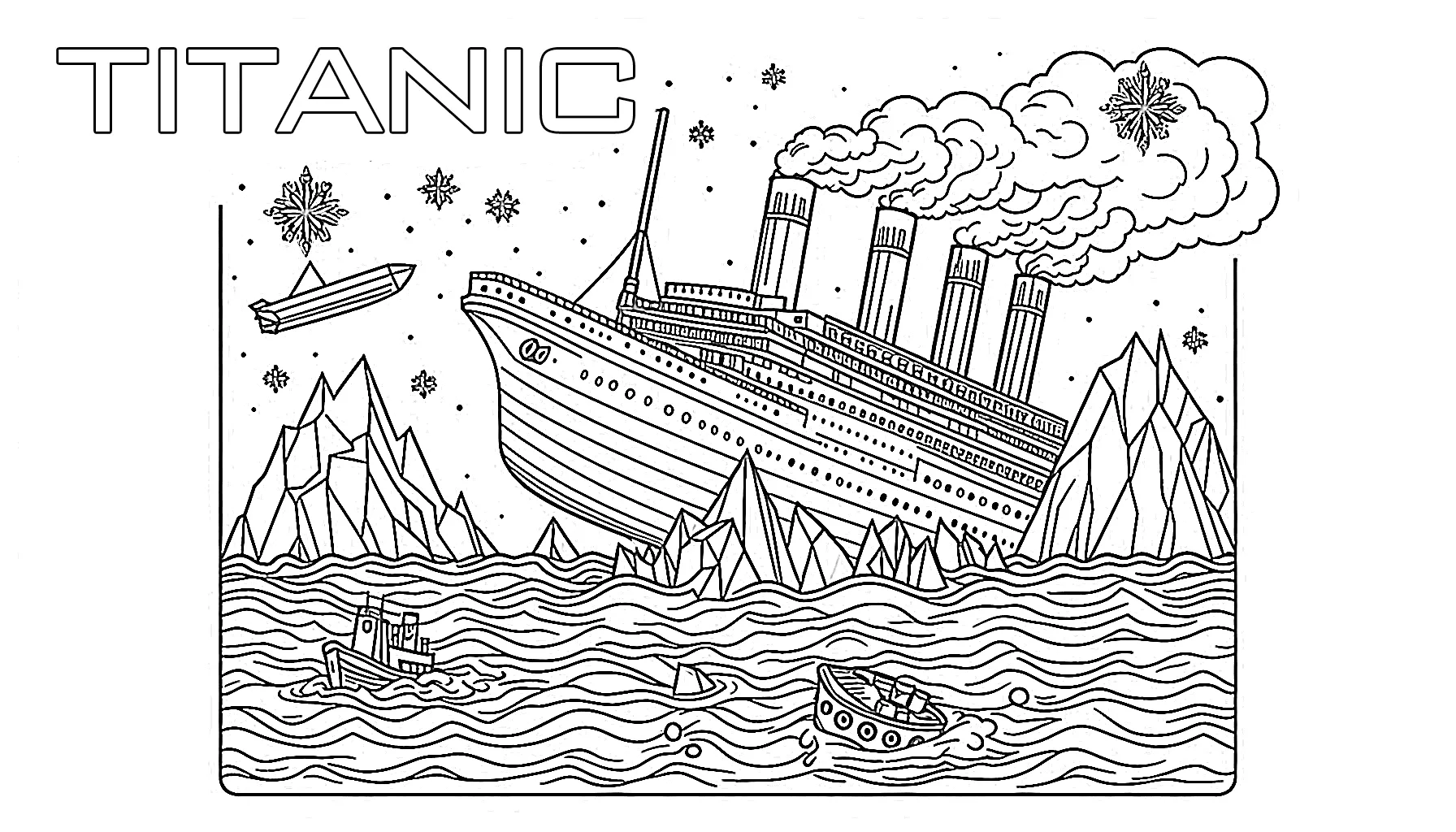 coloriage Titanic pour enfants à imprimer