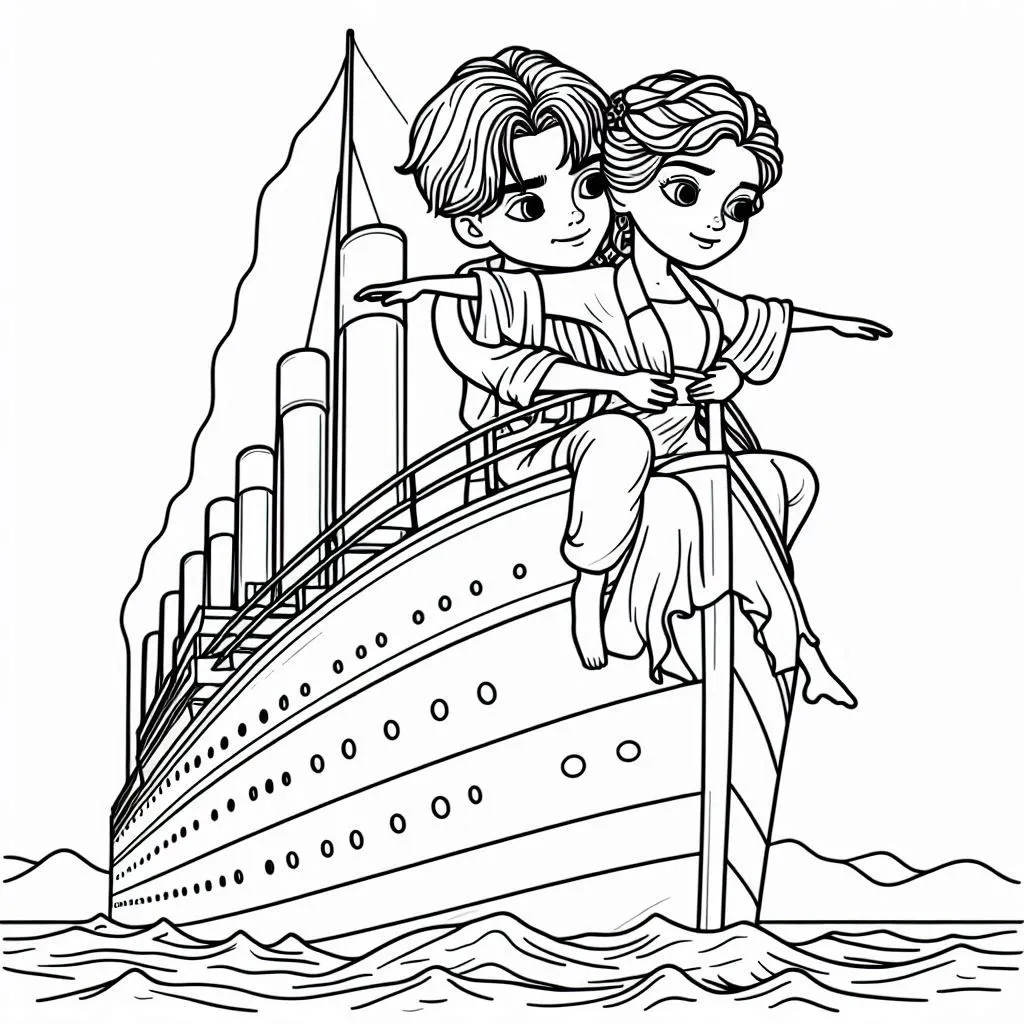 coloriage Titanic a imprimer gratuit