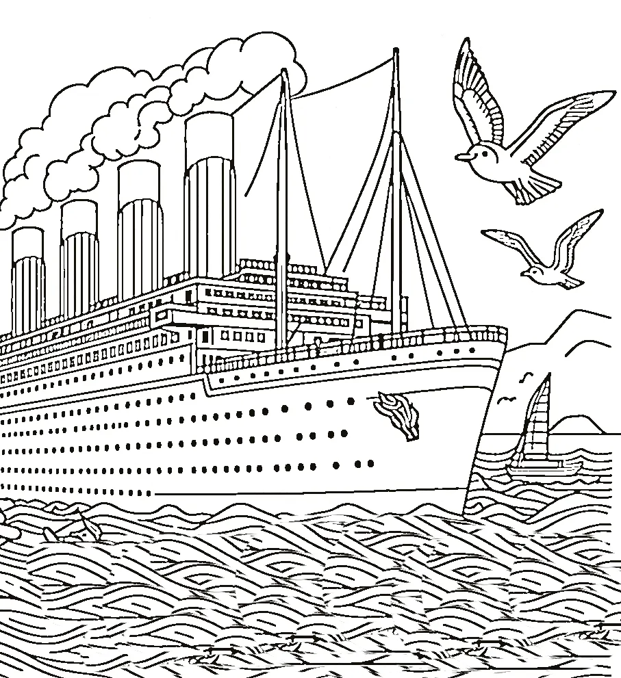 coloriage Titanic et dessin a imprimer