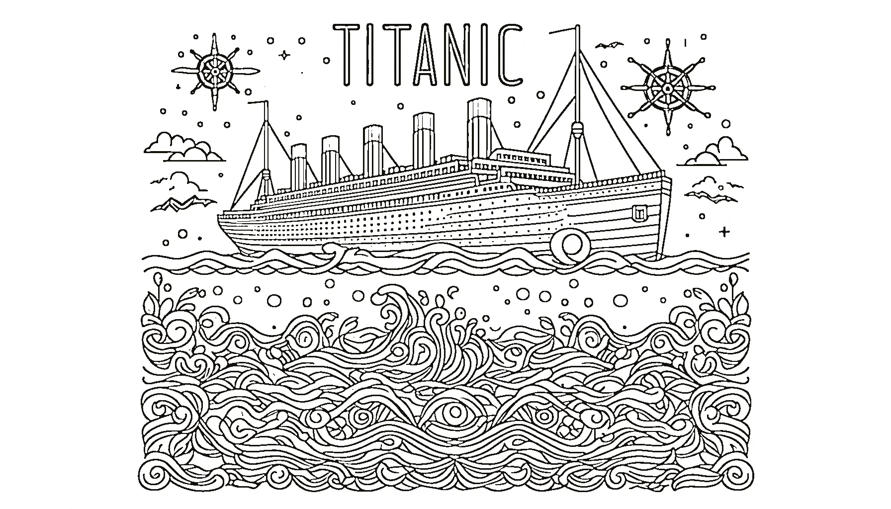 coloriage Titanic et apprentissage