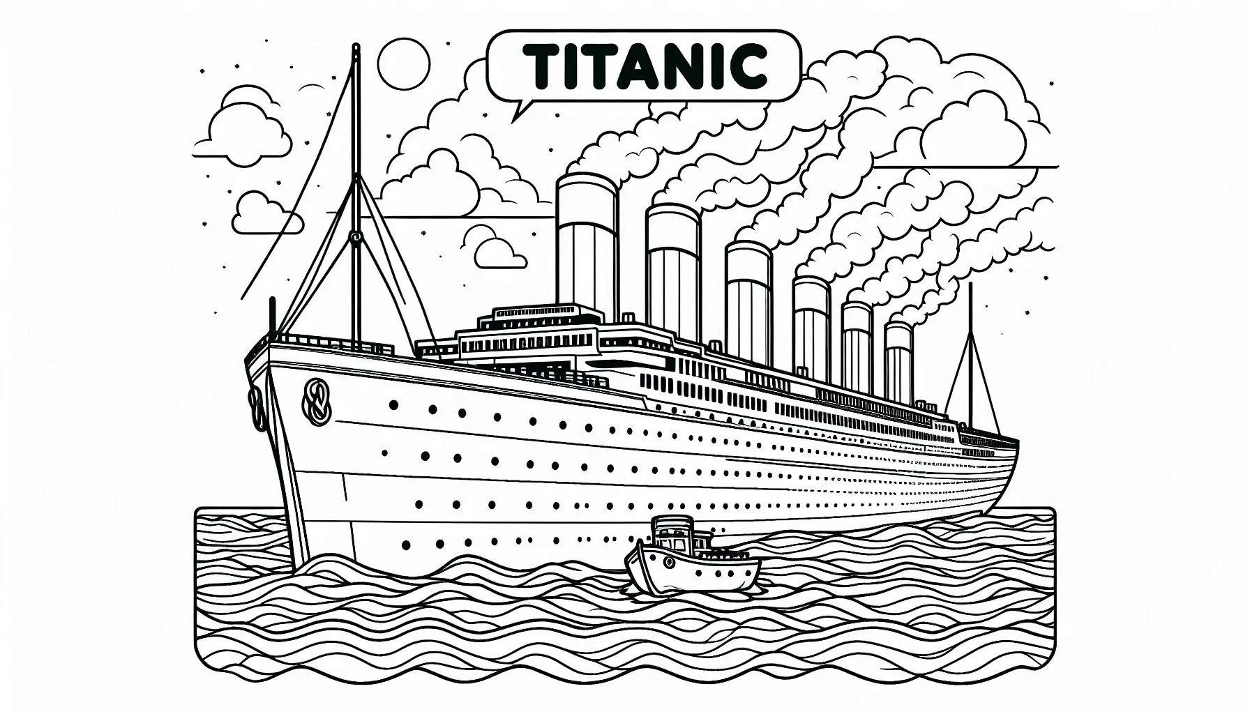 coloriage Titanic a imprimer