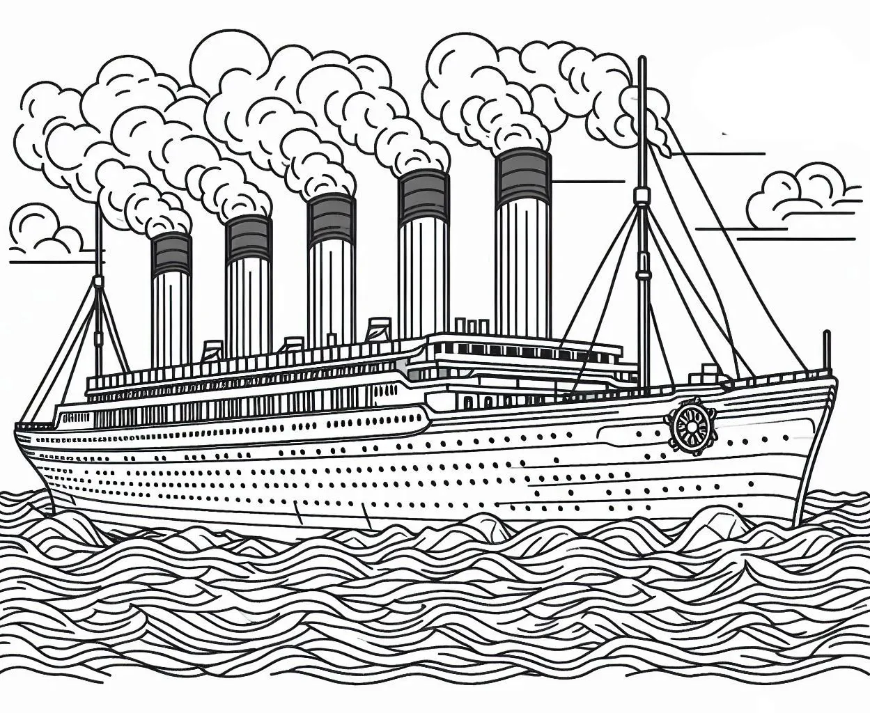 image de coloriage Titanic pour enfant