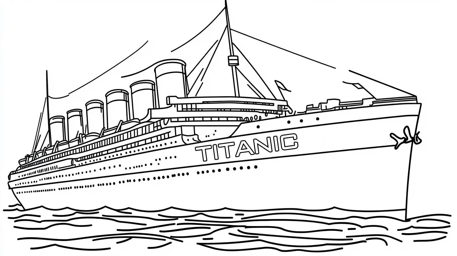 coloriage Titanic pour enfants a imprimer