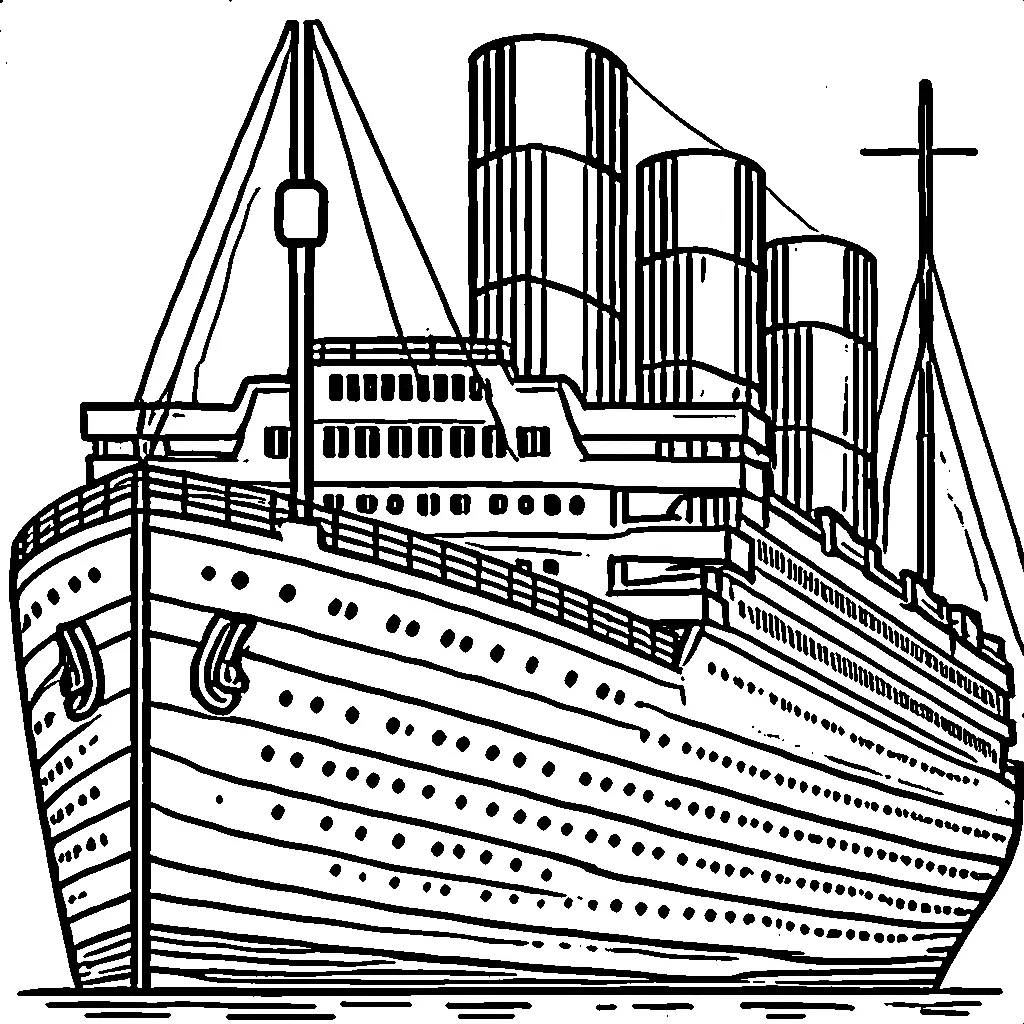 coloriage Titanic et decoupage a imprimer gratuit