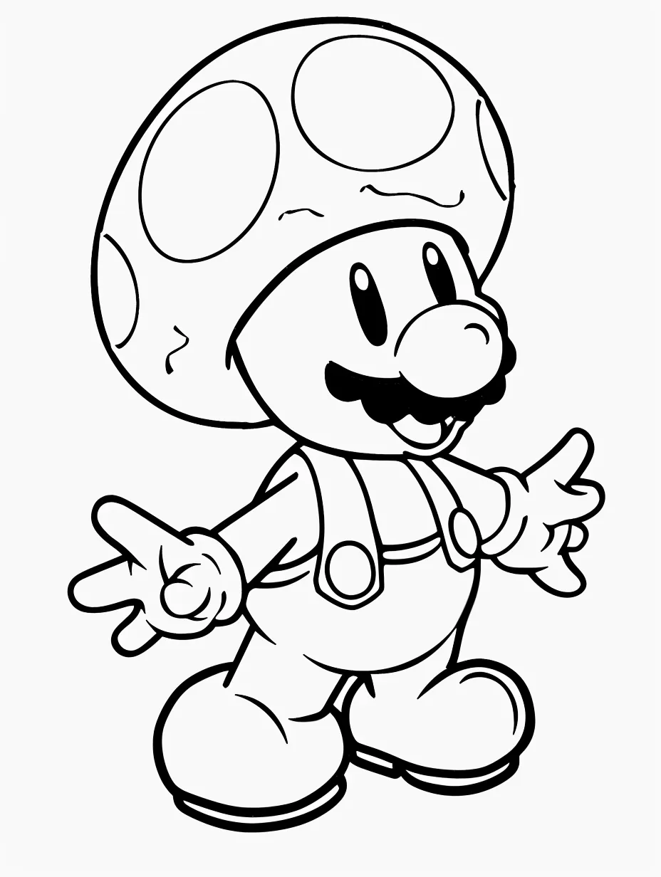 coloriage Toad à imprimer pour enfant de 6 ans 1