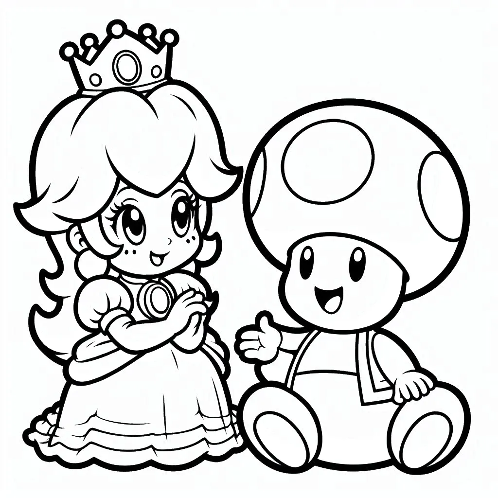 coloriage Toad gratuit a imprimer