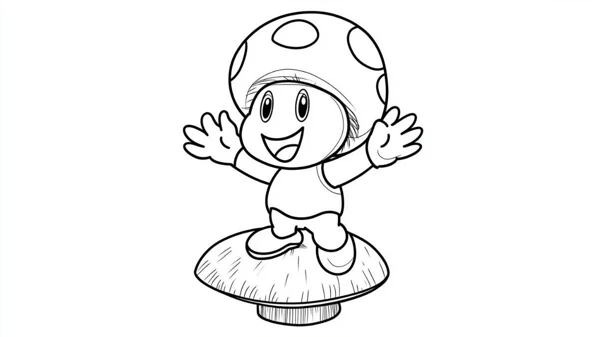 coloriage Toad pour enfant de 6 ans