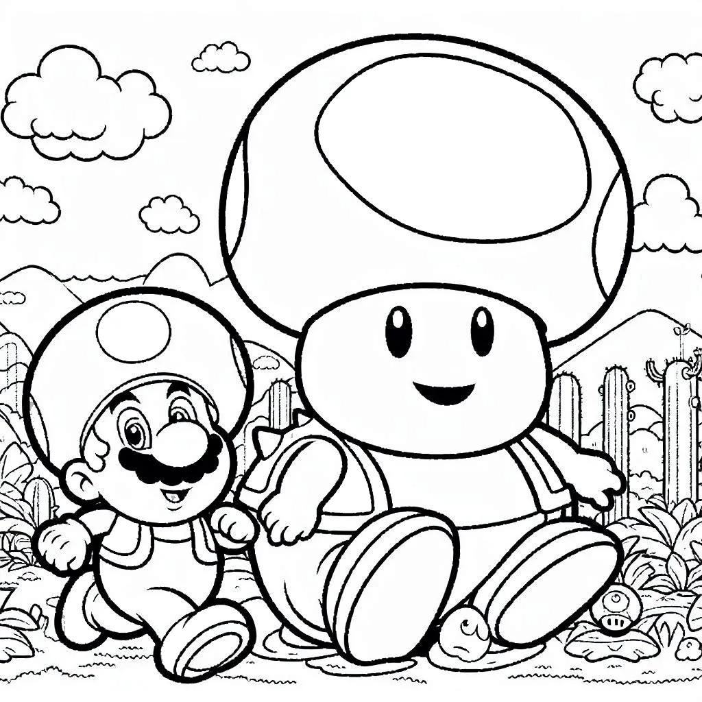 coloriage Toad pour enfant a imprimer gratuit 1